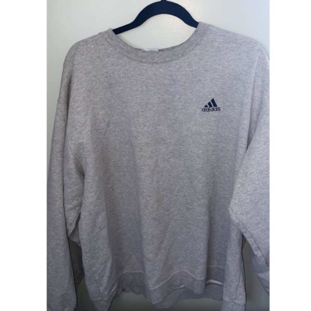 Men’s Oversized Gray Adidas CrewNeck